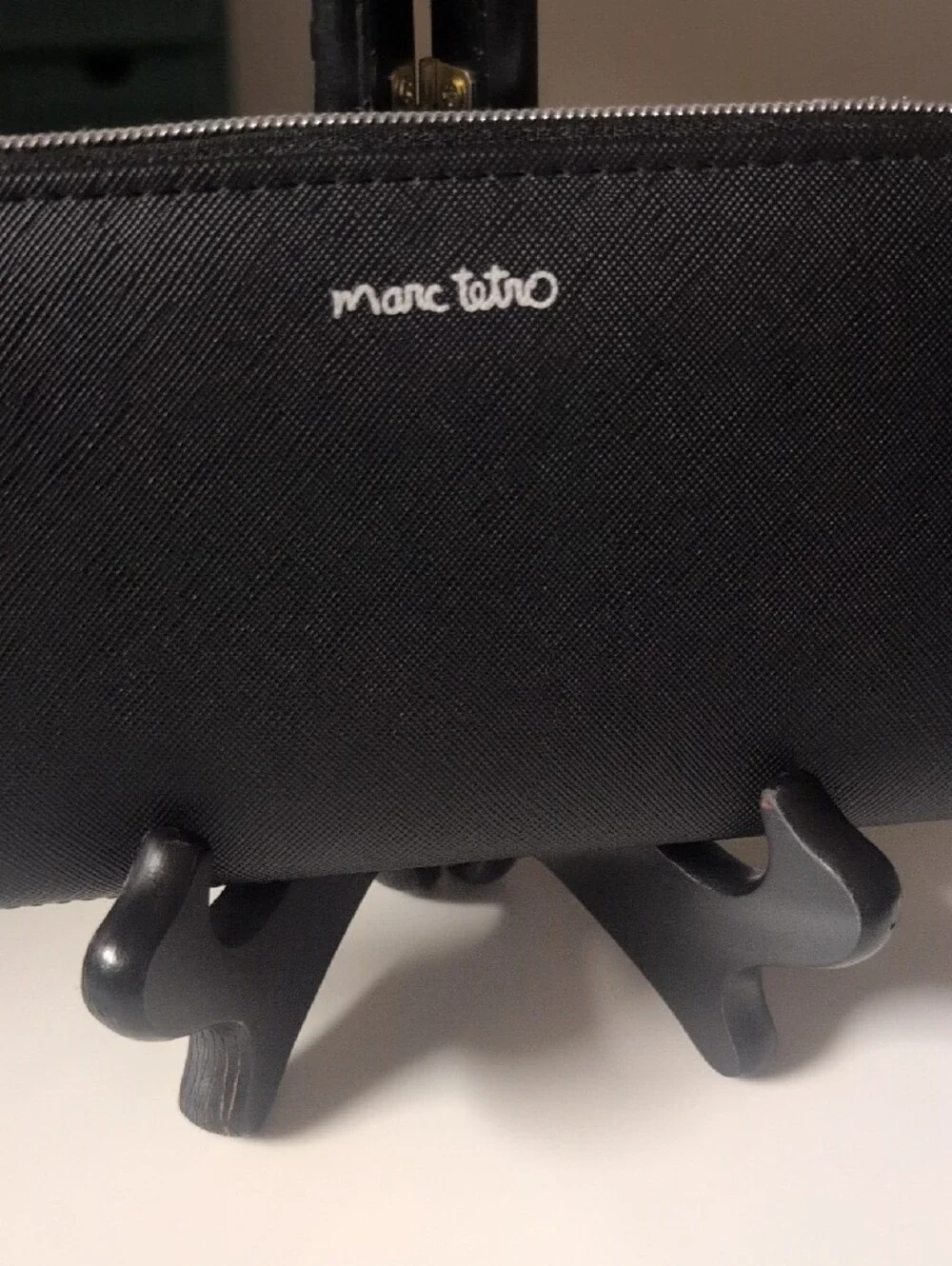 New Marc Tetro Black Boston Terrier Zip Around Wallet
